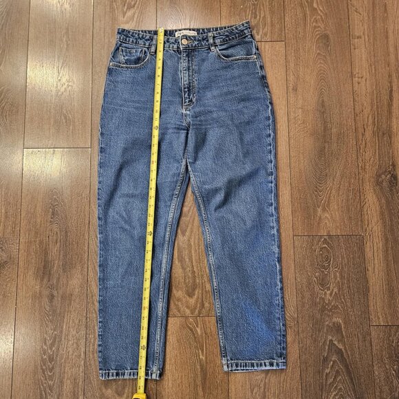 Zara Women's High Waisted Medium Blue Wash Mom Jeans Normcore Streetwear Size 10 - Picture 7 of 13